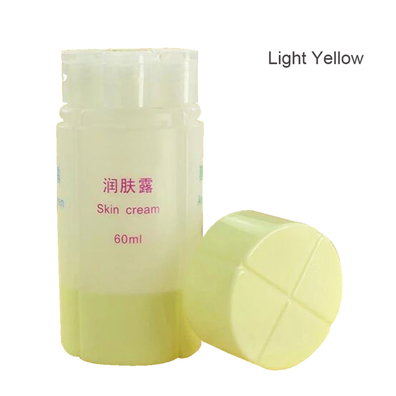 Light Yellow 4 в 1 Набор бутылочек для путешествий шампунь душевая коробка набор содержит пустые бутылки многоразового использования 60 мл контейнер для ванной комнаты лосьон дорожная бутылка - Цвет: Light Yellow