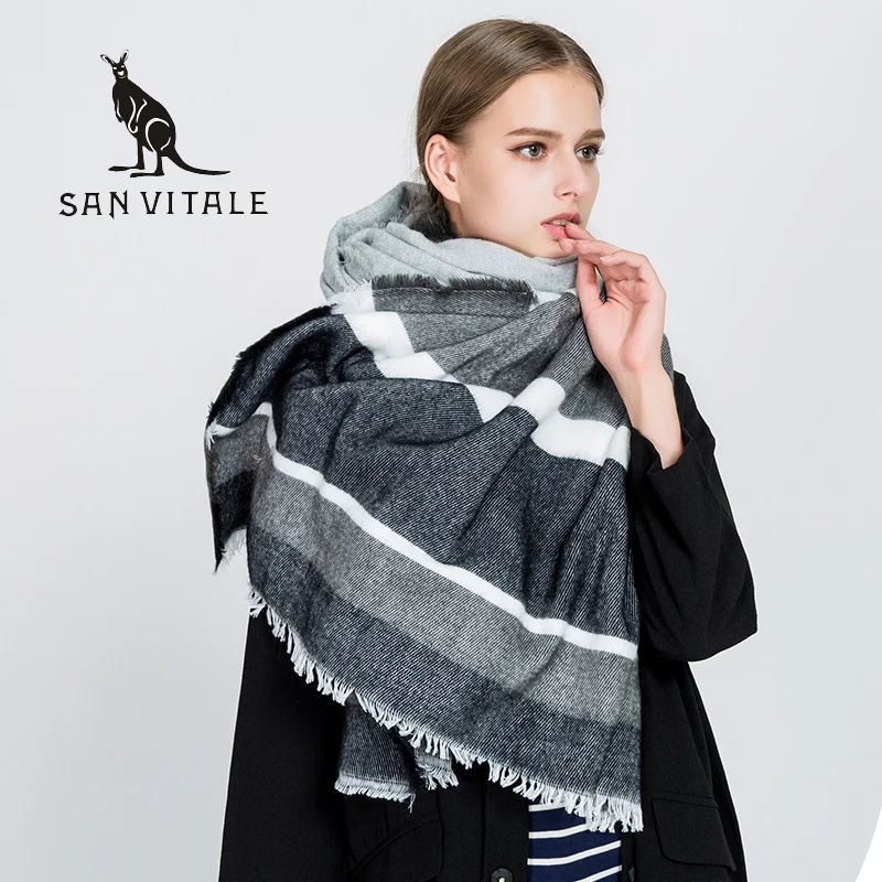 

Шарфы женский шарф модный хиджаб шифоновый зимний теплый палестинный кашемировый клетчатый Пашмина для платья роскошные фирменные шарфы