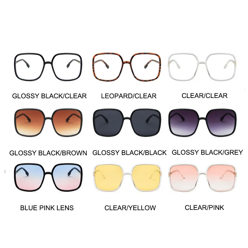 

2021 Fashion Classic Vintage Sunglasses Women Oversized Sqaure Frame Luxury Punk Gothic Sunglasses Big Shades Zonnebril Dames