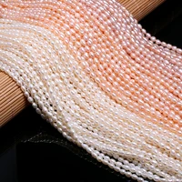 new rice shaped white pink purple freshwater aa pearl beads simple and stylish diy jewelry gift size 3 5mm3 8mm