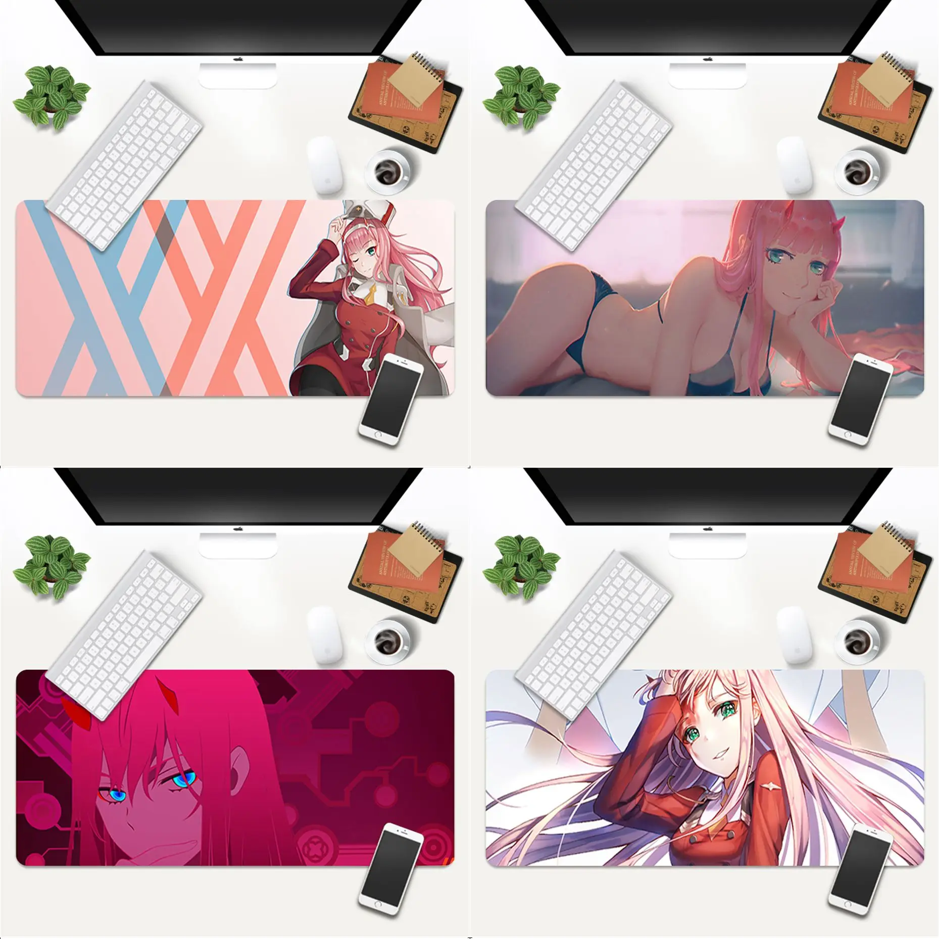 Противоскользящий прочный игровой коврик для компьютерной мыши Zero Two Darling in the FranXX