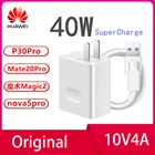 Быстрое зарядное устройство Huawei Mate 20 pro RS с суперзарядкой, USB адаптер 10 в, 4 а, 40 Вт, 5 А, кабель Type-C для Nova 5, Honor Magic 2P30 pro, оригинал