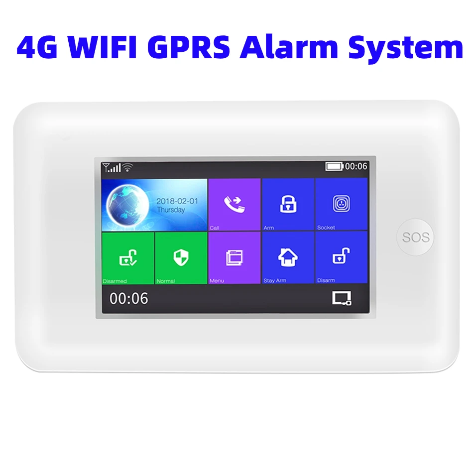 

Сетевая сигнализация для дома, 4G SIM, сенсорный экран, беспроводной Wi-Fi домашняя система охранной сигнализации, Tuya, приложение, пульт дистанци...