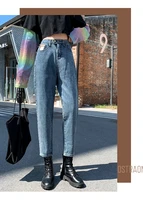 jeans women 2020 new autumn and winter high waist loose straight radish harlan outer wear pants