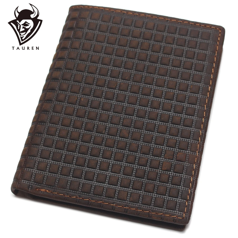 Мужской кошелек из кожи Крейзи Хорс с тисненым узором дизайнерский импортный