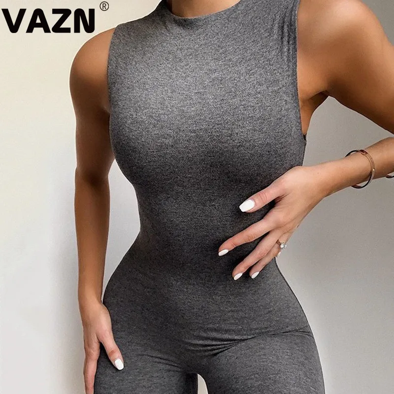 Женский Длинный спортивный костюм мягкий однотонный комбинезон-карандаш с