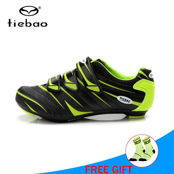 black green TIEBAO, обувь для шоссейного велоспорта, sapatilha ciclismo, Мужская обувь для шоссейного велосипеда, обувь для велоспорта, bicicleta carretera, женская спортивная обувь для верховой езды - Цвет: black green