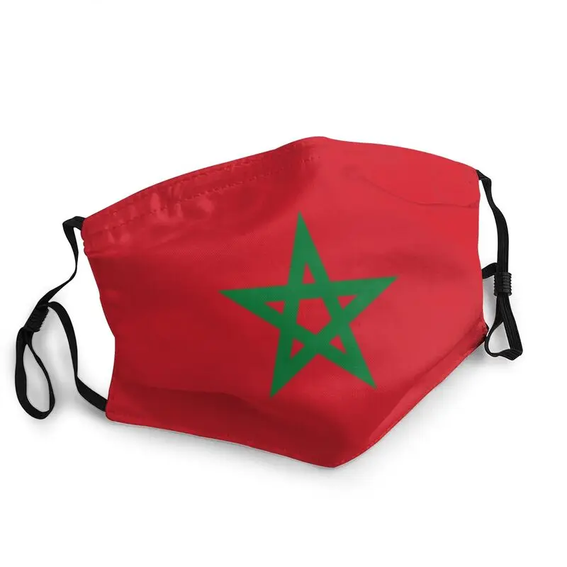 

Flag Of Morocco Mask Anti Haze Dustproof Non-Disposable Face Mask Protection Cover Men Women Respirator Mouth-Muffle