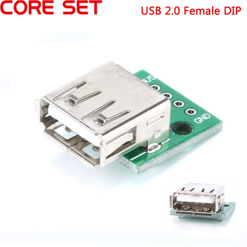 10 шт. тип A USB Женский до DIP 2,54 мм адаптер для печатной платы конвертер USB разъем usb Женский для Arduino