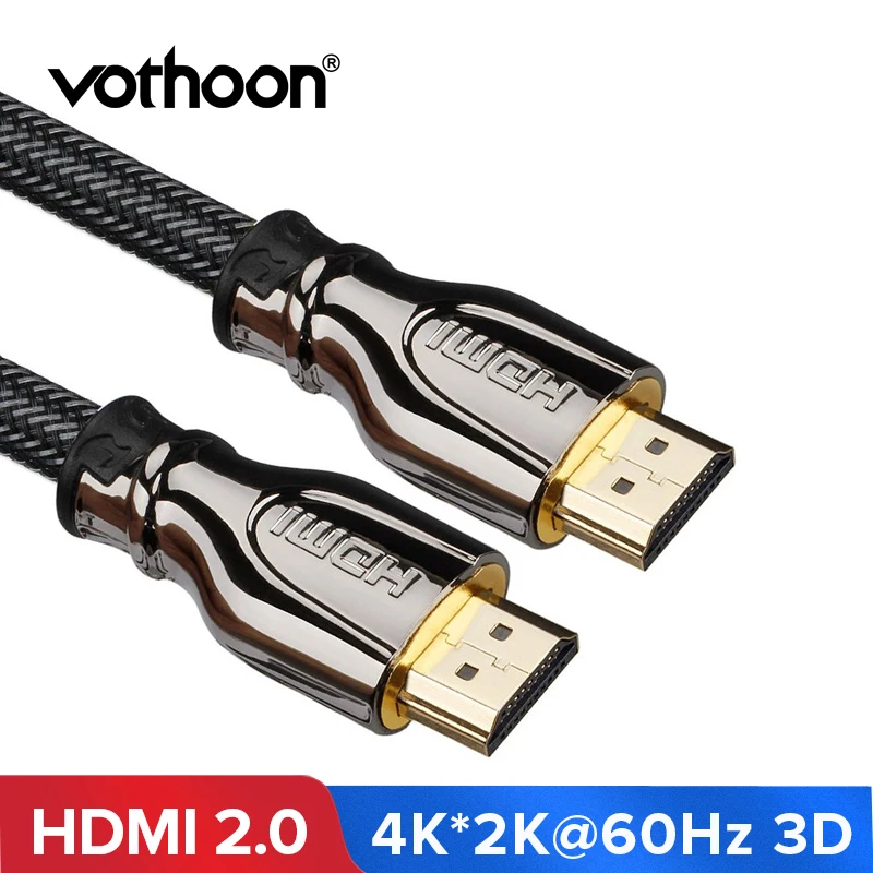Vothoon 4K 60Hz 2,0 HDMI кабель HDMI к HDMI кабель Ethernet кабель для PS3 проектор HD lcd Apple tv компьютер ноутбук к Displayer