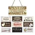 Милый кролик, знаки, подарки, тарелки, домашний Настенный декор для кофе, подвесной плакат, кролик, морковка, украшение для домашних животных, табличка