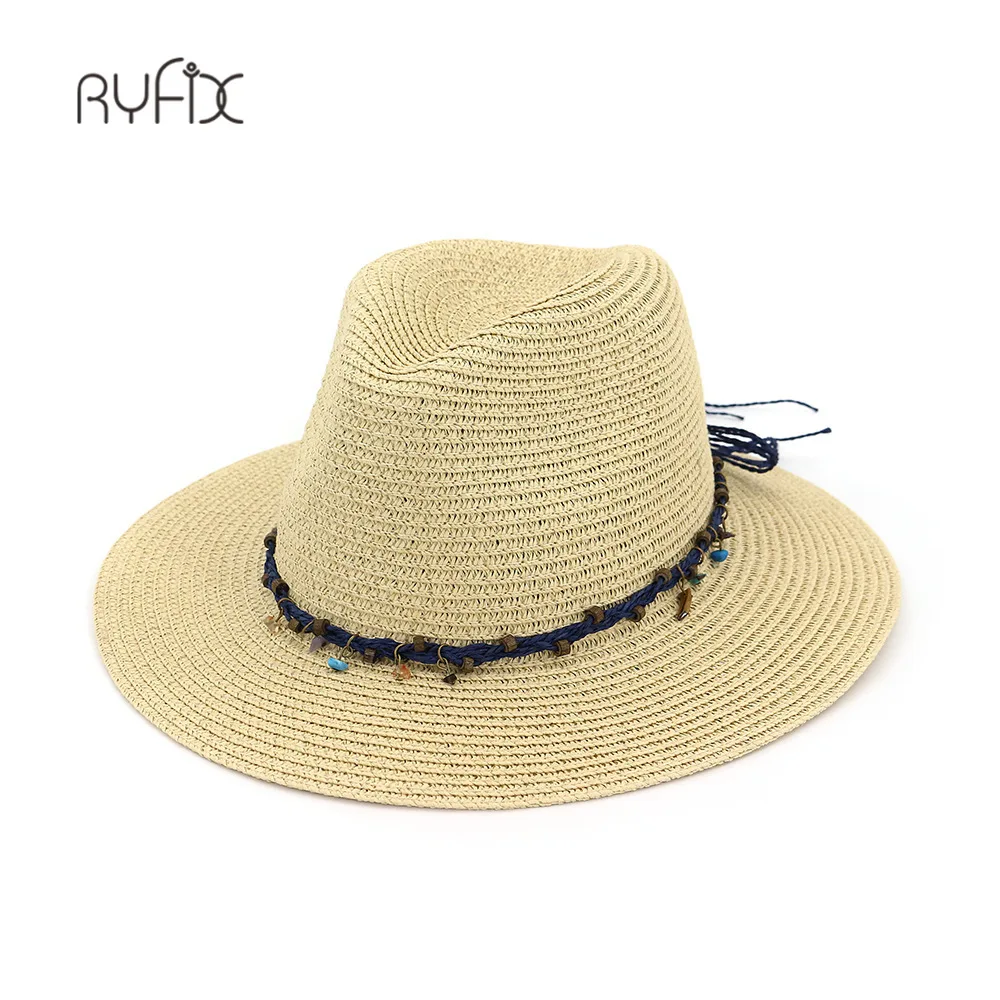 Шляпа мужская соломенная с камнями Панама от солнца в западном стиле для женщин и