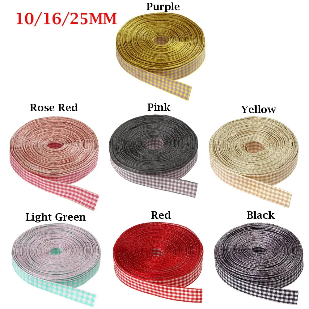 Клетчатая 10/16/25 мм шотландская клетчатая лента Шотландка для украшения дома