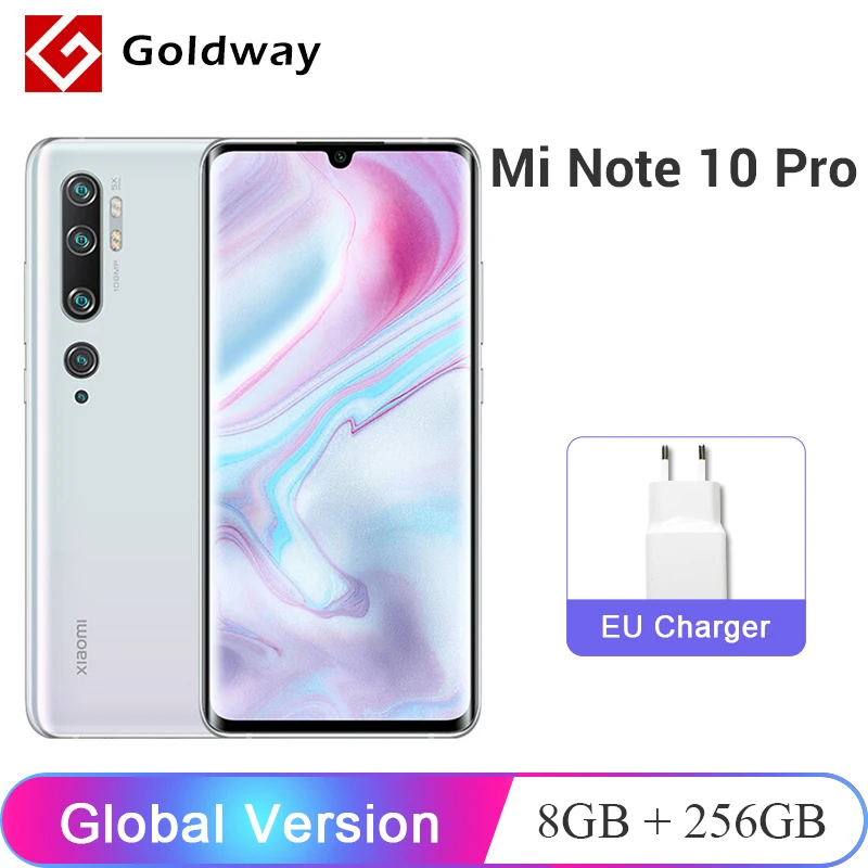 Глобальная версия Xiaomi Mi Note 10 Pro 256 ГБ 8 мобильный телефон Snapdragon 730G 5260 мАч NFC 108MP Penta