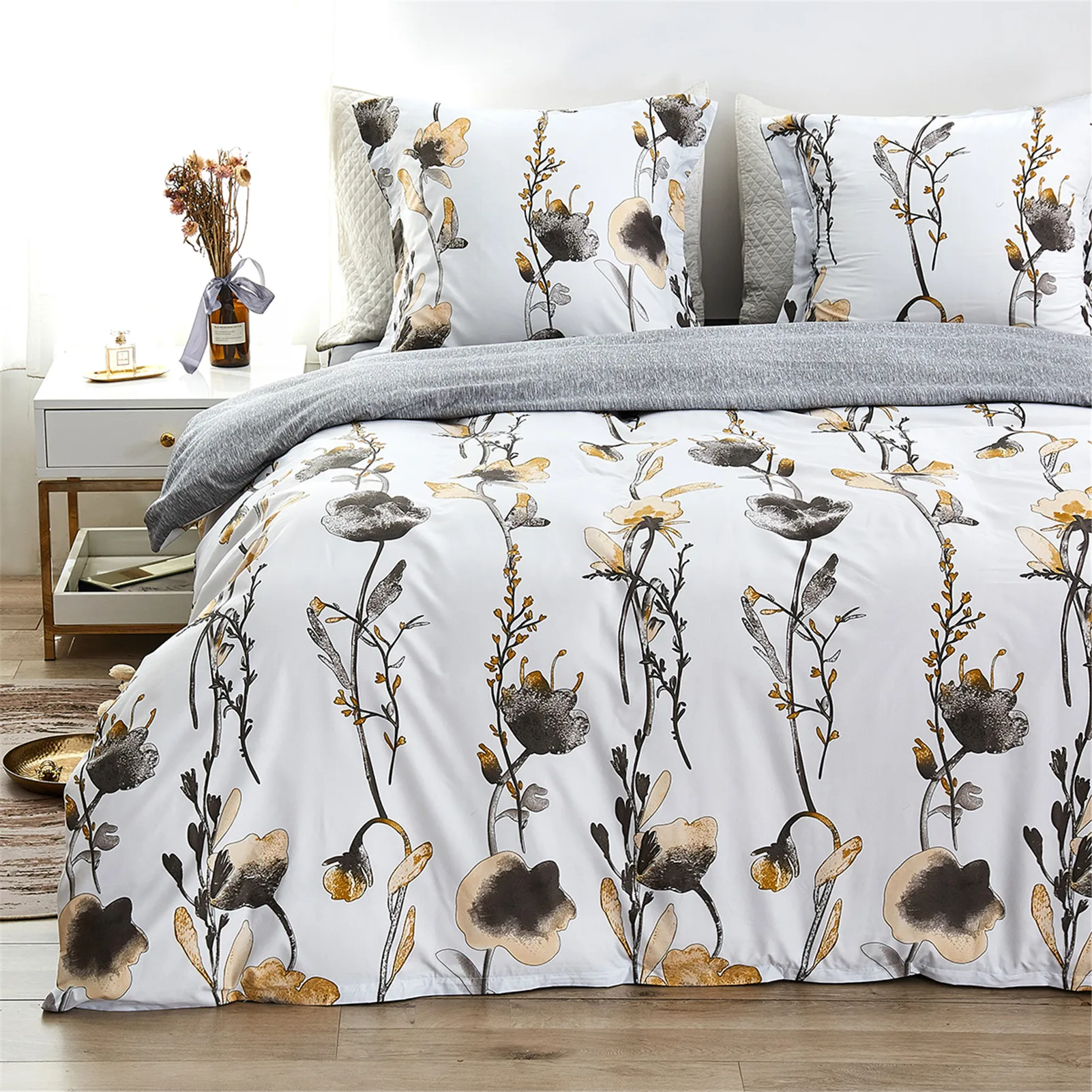

Bedding Sets Fashion Classic Double Queen Bed Pillowcase Quilt Cover Comfortable Textiles 2/3pcs Pastoral Style Houseware