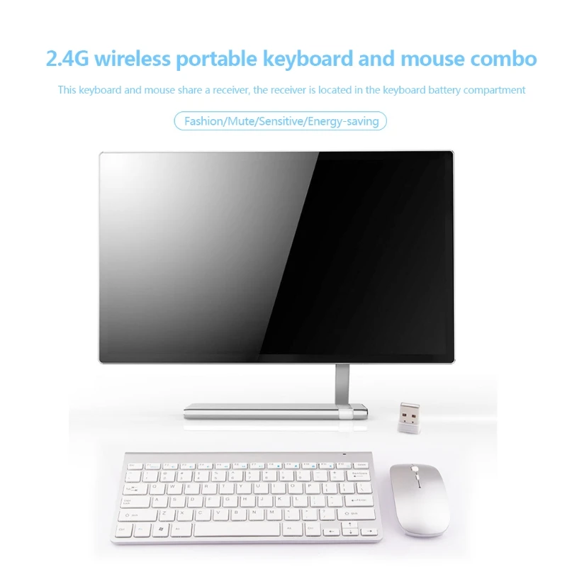 

Keyboard Mouse Combo 2.4GHz Wireless Keyboard with Mice Mute Input Number Pad for Laptop