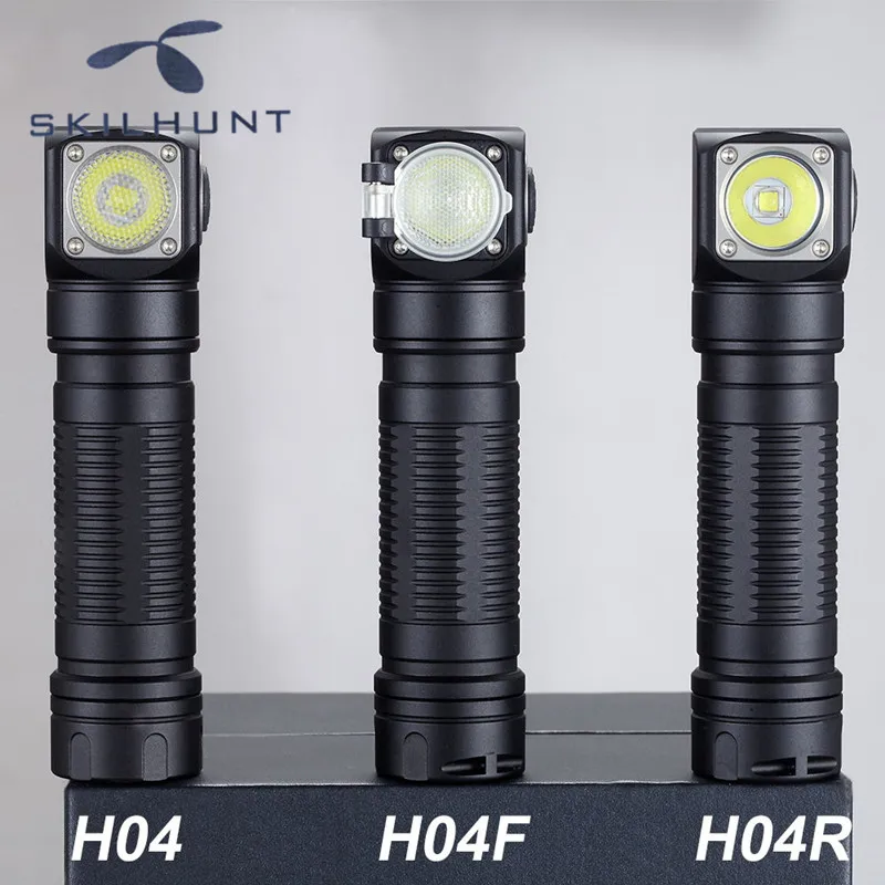 Skilhunt H04 H04R H04F Cree XM-L2 светодиодный фонарь для фар два пользовательских UI RCR123 CR123A 18650 налобный фонарь с магнитом плоский хвост