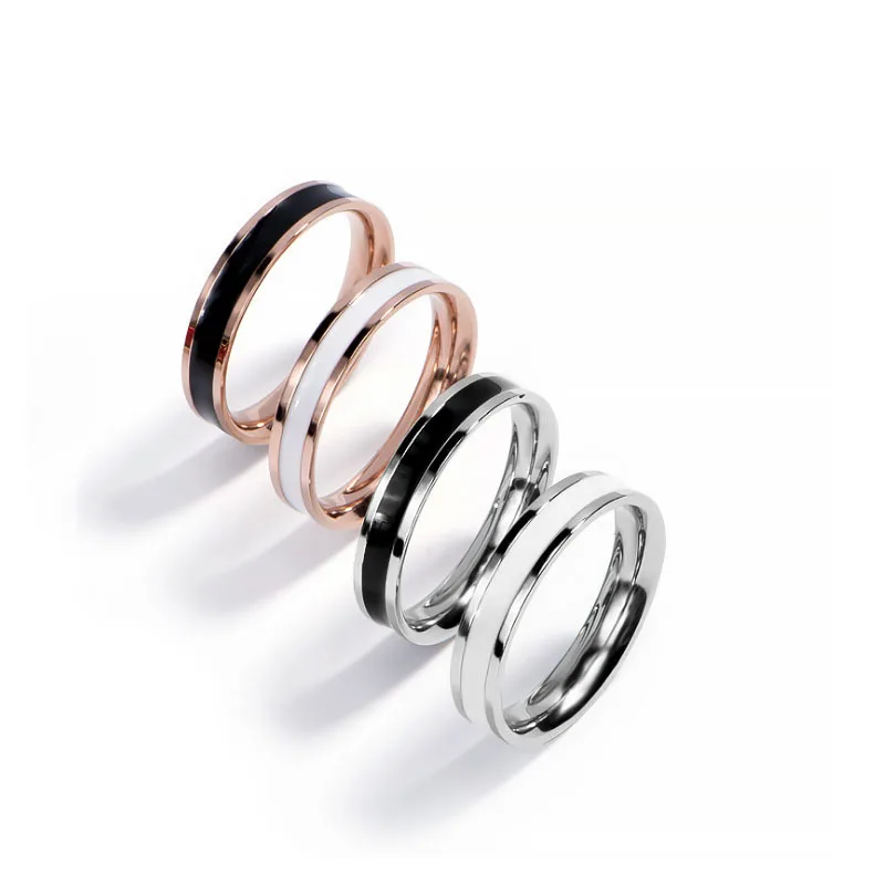 

Korean Stainless Steel Simple Ring Couple Tail Ring Elegant Girl Birthday Party Jewelry Gift Size Us3-10