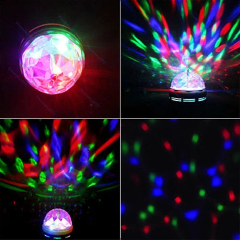 Праздничная красочная вращающаяся RGB светодиодная сцсветильник ческая лампа E27 с