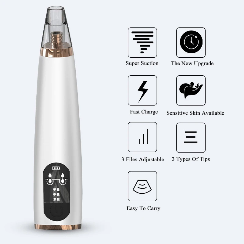 Blackhead Remover Acne Pore Cleaner Vacuum Electric Nose Face Deep Cleaner Pimple Remover Suction Facial Diamond Skin Care Tool