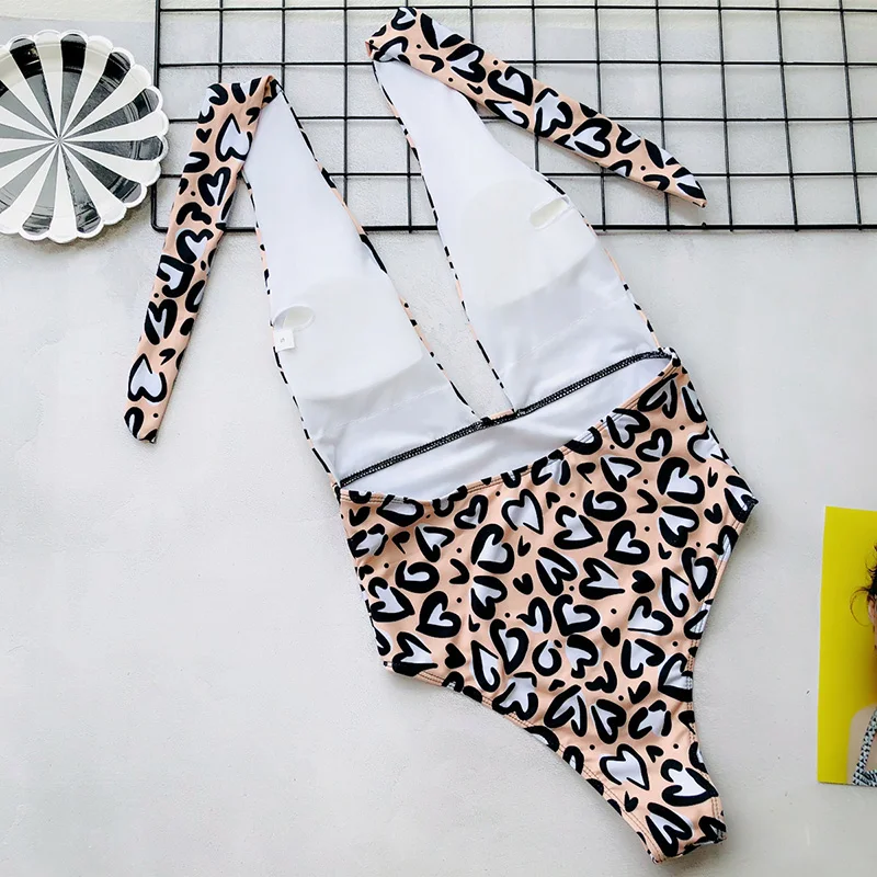 Новинка 2020 сексуальный цельный купальник со змеиным принтом и открытой спиной