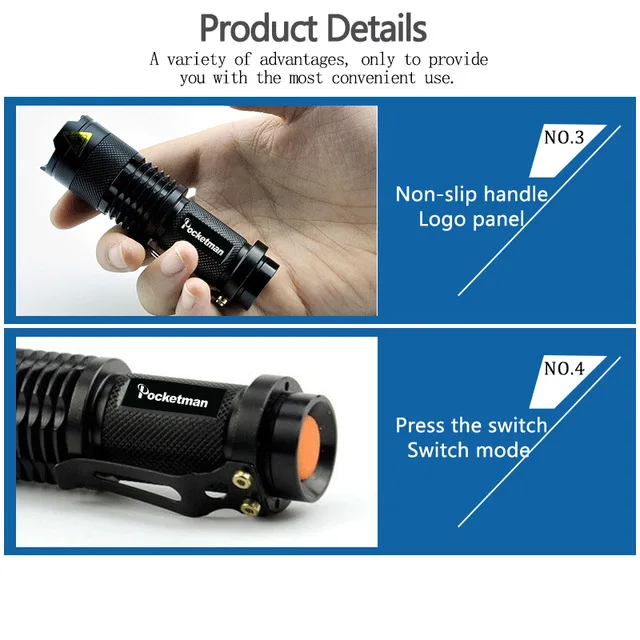 

Promotion Set! Hot Sale LED Flashlight XML-T6 Tactical flashlight + Q5 Mini Torch Lanterna Zoomable Waterproof Flashlight Bike