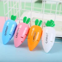 1pc cute cartoon creative carrot shape plastic pencil sharpener for kids creative item school supplies stationery