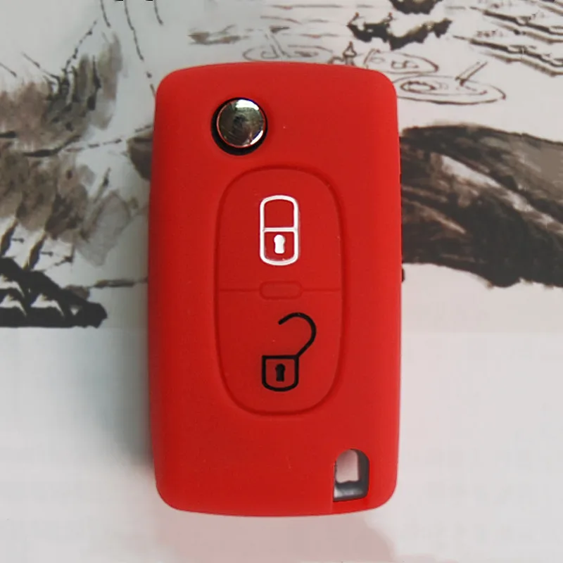 Силиконовый чехол для ключей Peugeot 306 407 807 Partner Citroen C2 C3 C4 C6 Berlingo 2 кнопки