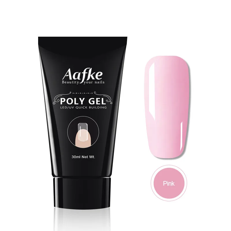 Pink 30 мл Polygel поли гель быстрое строительство Polygel с украшением в виде кристаллов; Прозрачная Жесткая Poli геля акриловый Soak Off гель для наращивания ногтей скольжения раствор ZJJ3085 - Цвет: Pink