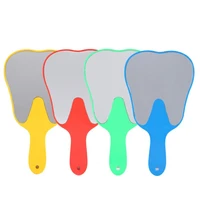 fashionable cute plastic handle dental care enlarge hand mirror tool mirror protective film isnt friable four colors available