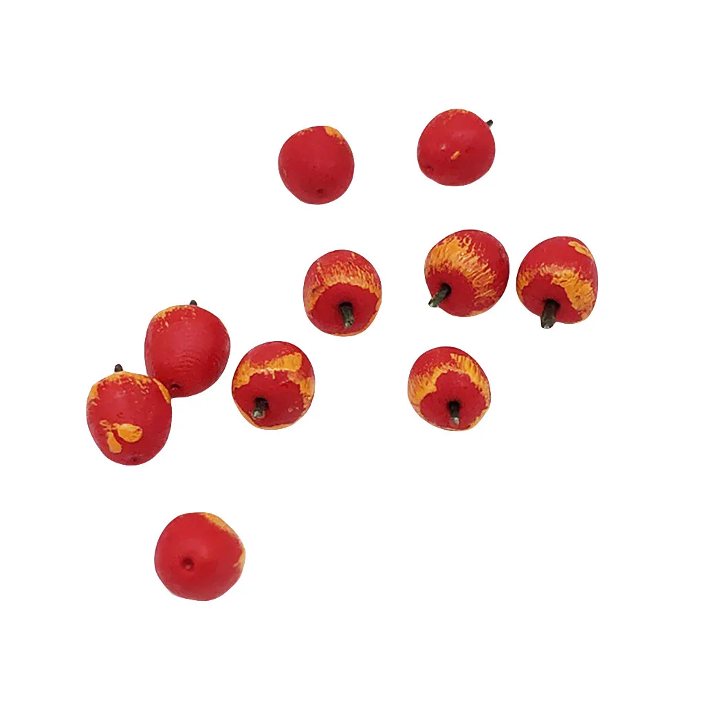 

10Pcs 1:12 Dollhouse Miniature Fruit Red Apple Kitchen Dining Model Play Toy Board Games Costume Toys For Children Girls