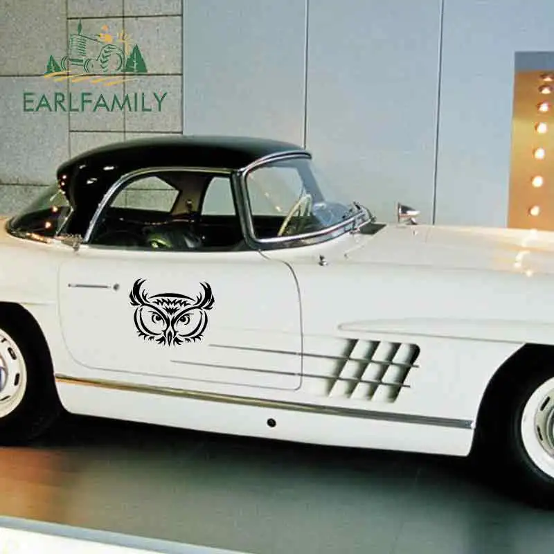 

EARLFAMILY 58cm x 58cm Owl Tribal Vinyl Graphics Decals Car Door Protector Big Sticker Funny Truck Decoration Animal Car Styling