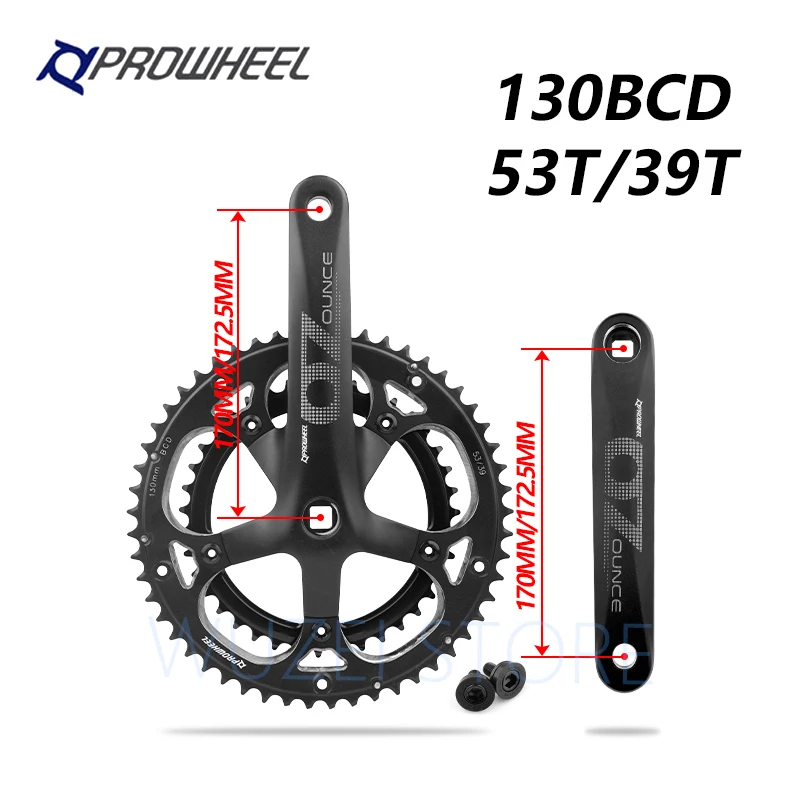 Квадратное отверстие PROWHEEL двойная звездочка кривошипная система 53/39T 170 мм