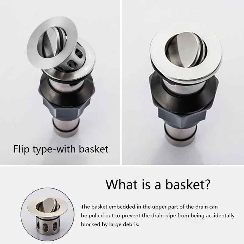 

Stainless Steel Universal Wash Basin Bounce Drain-Filter Anti-Clogging Kitchen Sink Drainer Universal Sink Drain Stopper