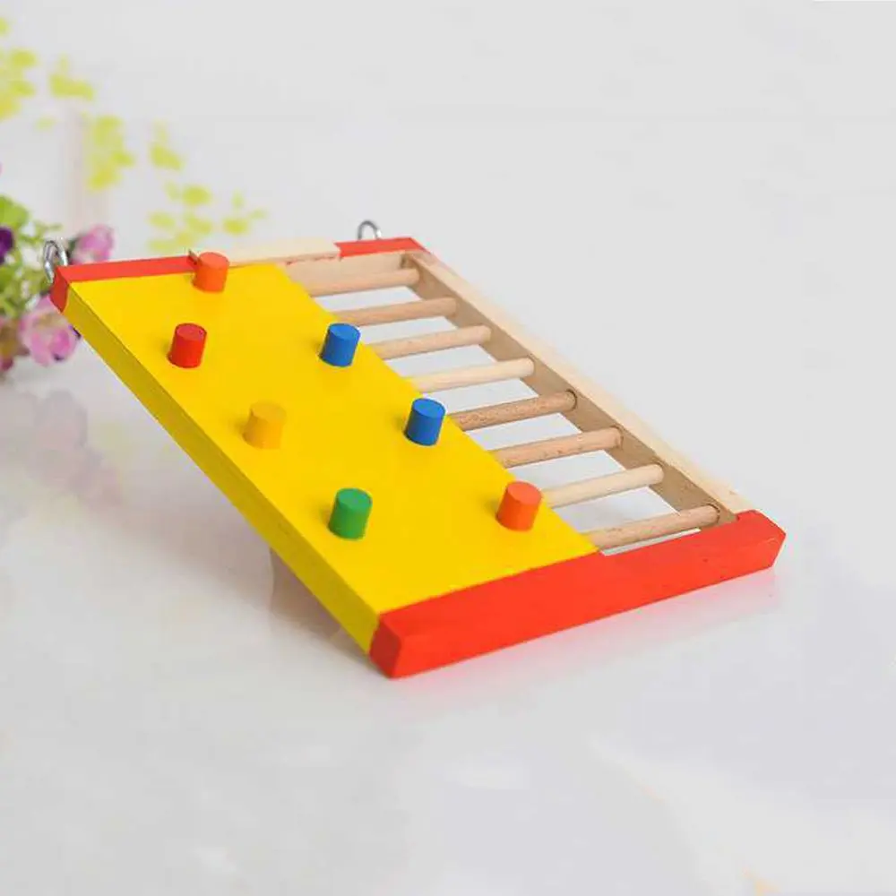 Natural Wooden Hamster Climbing Ladder Rat Climbling Toy Guinea Pig Squirrel Jumping for Playing Small Pet Accessories | Дом и сад