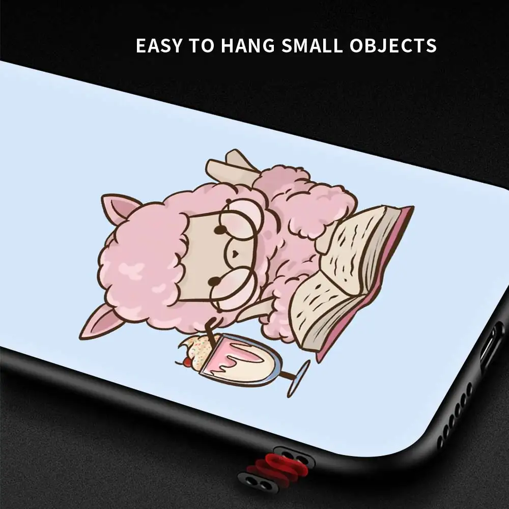 

Silicone Phone Case for Xiaomi Redmi Note 9S 8 Pro 9 8T 7 9A 9C 7A 8A K40 10 Pro Luxury Black Cover Llama Alpaca Cute Animal