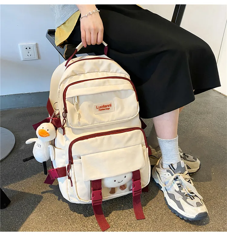 

Милый нейлоновый водонепроницаемый рюкзак с несколькими карманами, женская сумка для книг для женщин, новый рюкзак для подростков в коллед...