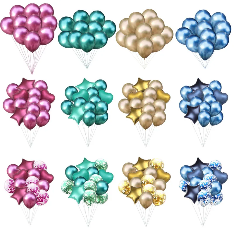 14 шт. конфетти металлик воздушные шары латексный гелиевый Фольга Globos День