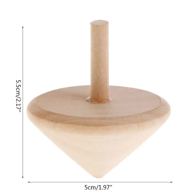 

High Quality No Paint Wooden Spinning Tops DIY Gyroscope Toys Kids Toy Art Craft