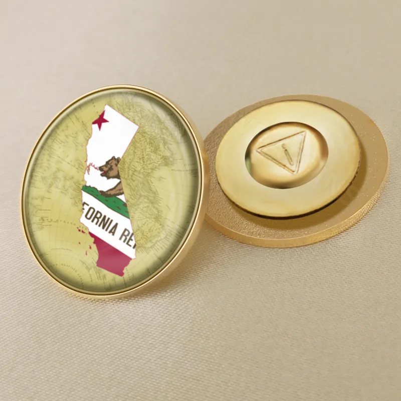 Застежка для лацканов/Броши/значки флага штата Калифорния США | Украшения и