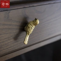 antique copper rich bird handle drawer wardrobe shoes cabinet cabinet door pure brass small handle with single hole