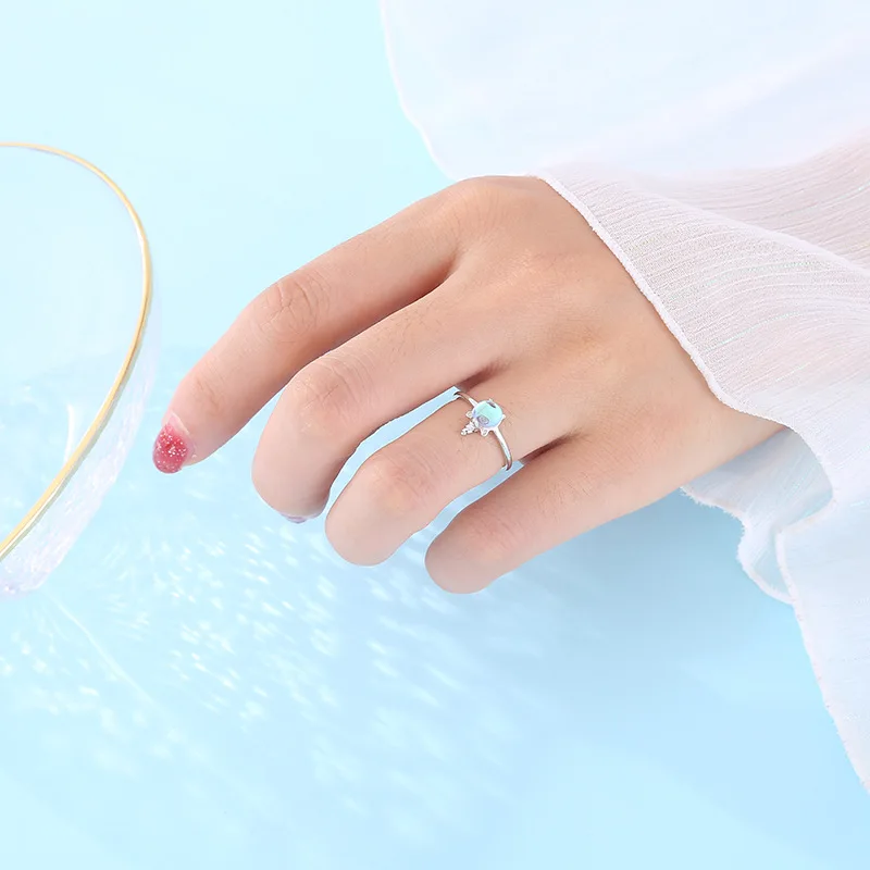 Ramos Neue изысканный Farbe Mondstein Einhorn Öffnung Ringe Für Schmuck Zubehör Party Geschenke | Украшения и