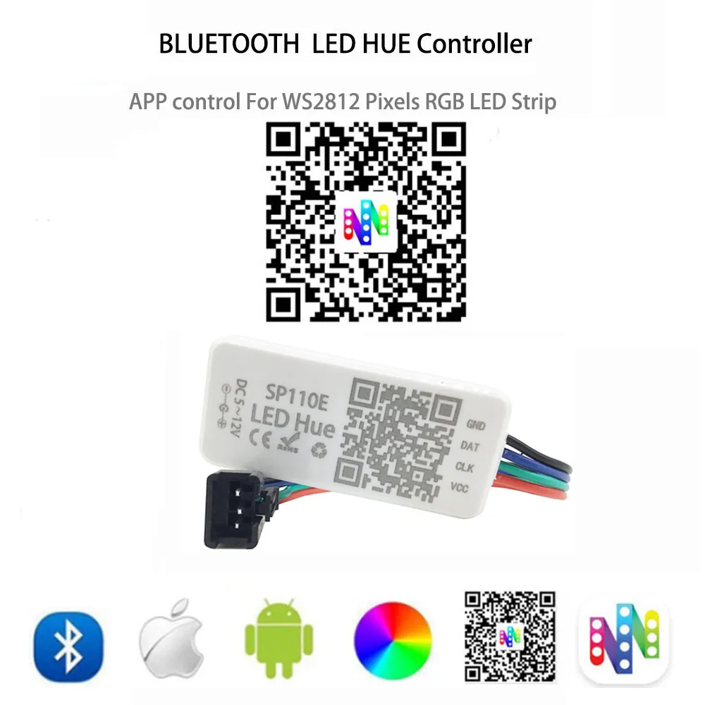 USB WS2812B RGB кольцо SP110E комплект светодиодных контроллеров WS2812 5050 светодиодное