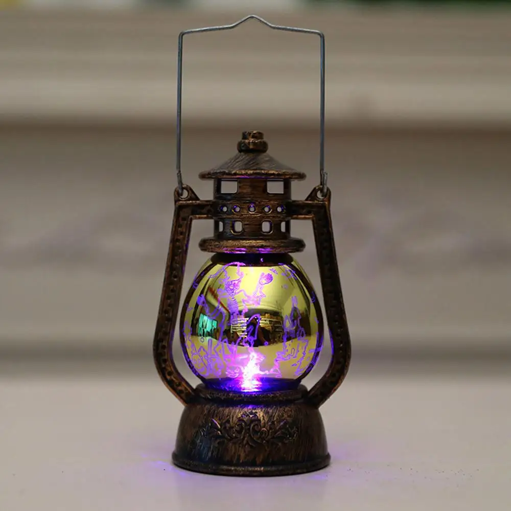 Винтаж масляная лампа Хэллоуин декоративное освещение Опора Тыква фонарик