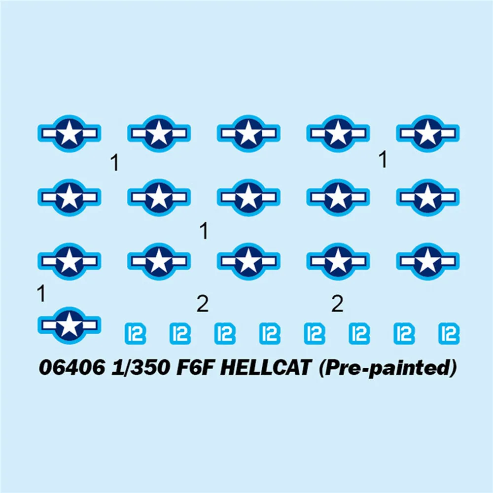 

4pcs Aircraft Model for Trumpeter 06406 1/350 F6F Hellcat Pre-painted Aircraft Set Semi-finished for Aircraft Carrier
