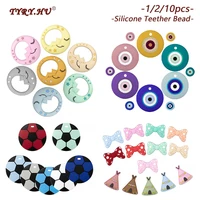 tyry hu 1210pc moon silicone teether beads cartoon eye baby teething beads gift diy pacifier chain necklace baby care products