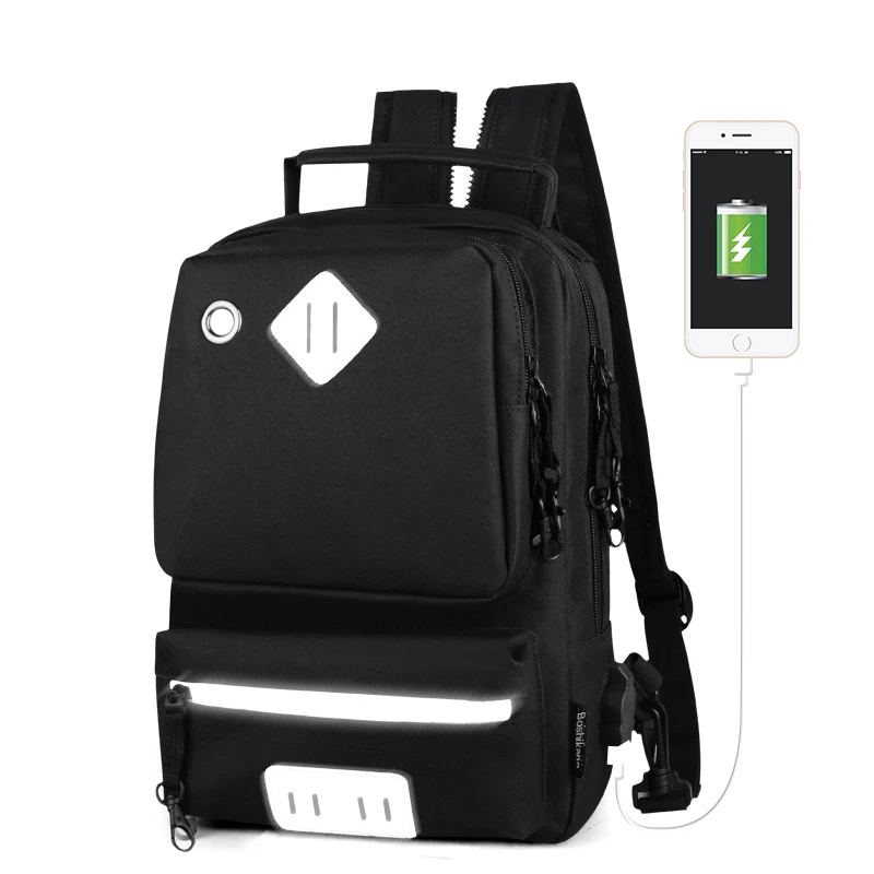 Новый модный мужской рюкзак для колледжа школьный с USB дорожный Простой