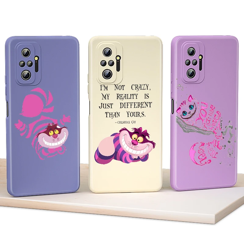 

Cheshire Cat Alice in Wonderland For Redmi Note 10 10S 10T 9 9S 9T 8 8T 7 7S 6 5 Pro Max Plus 5G Liquid Silicone Phone Case Capa