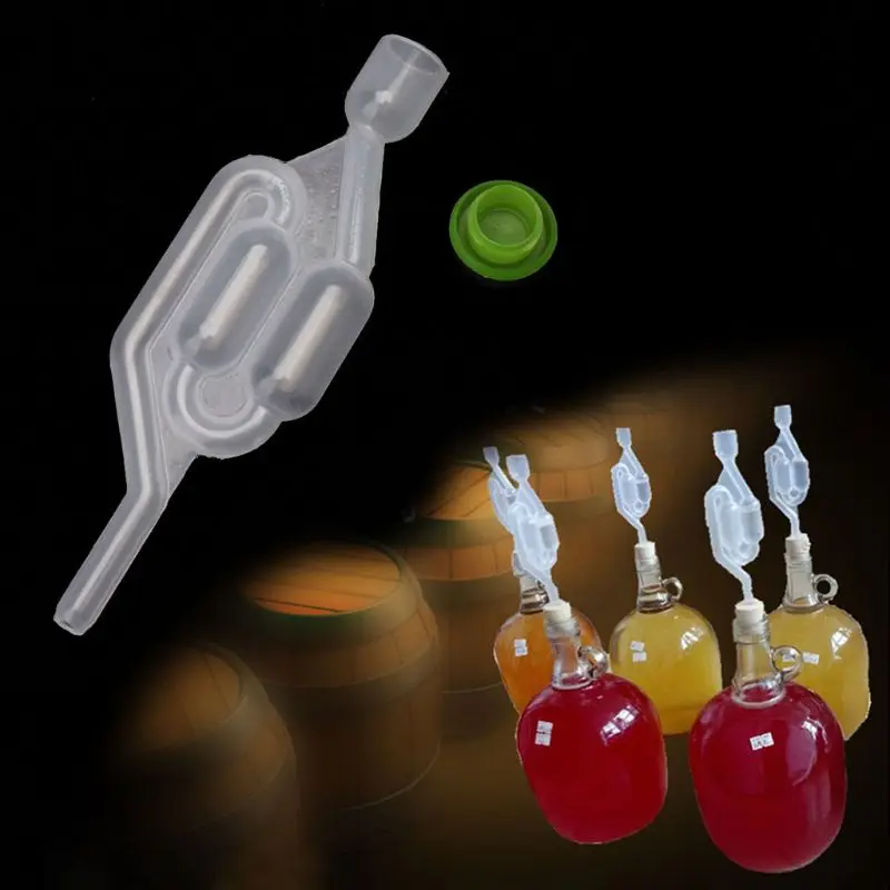 

5Pcs Plastic Fermenting Air Locks Twin Bubble S Types Wine Airlocks For Wine Making Beer Brewing Glass Carboy Fermenter