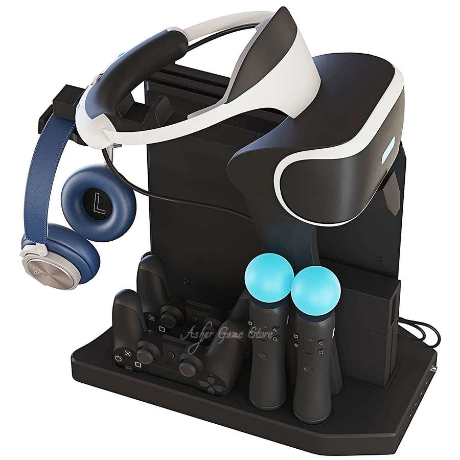 PS4 Pro Slim PSVR консоли Поддержка вертикальная подставка 2 охлаждающий вентилятор